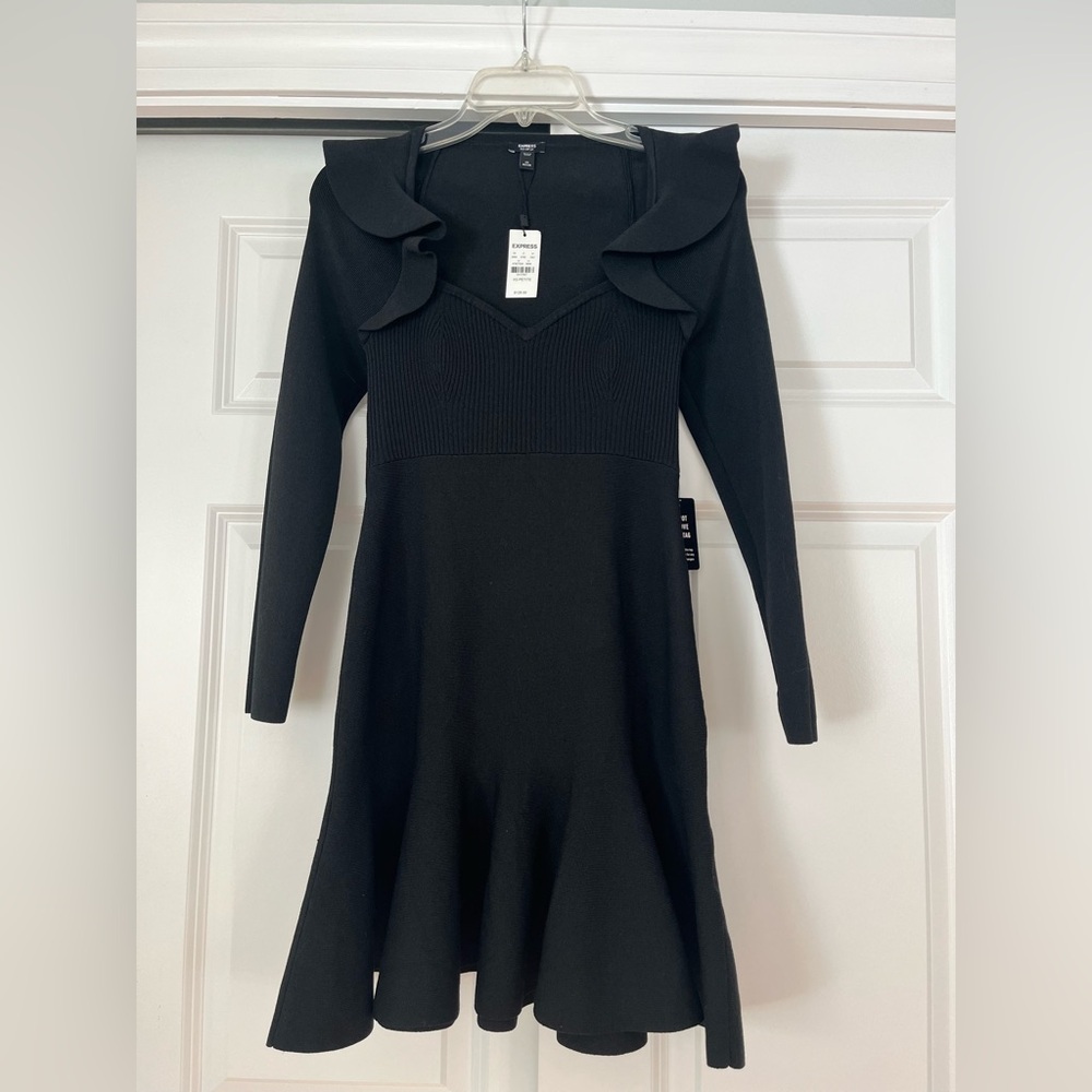 Express Black Long Sleeve Dress